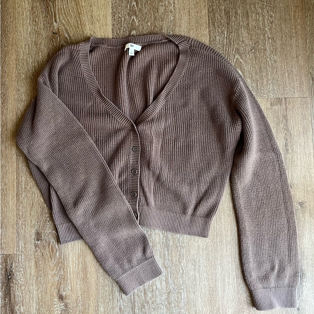 BP V-Neck Button-Up Cardigan in Taupe